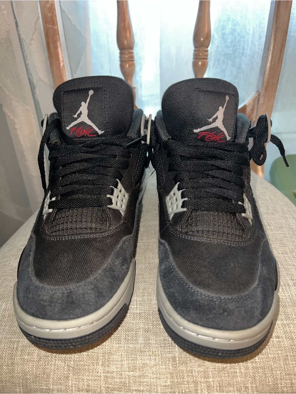 Jordan Men’s Black and Grey Retro Sneakers